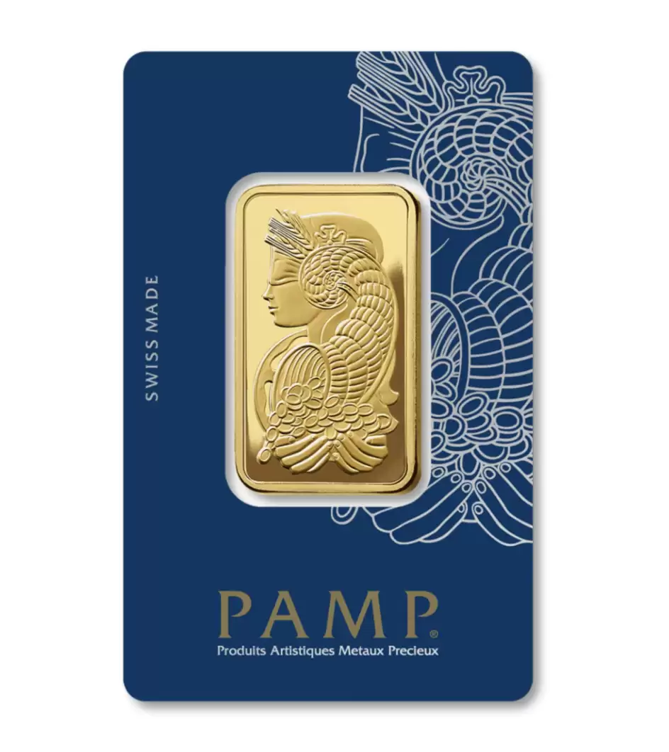 1oz Gold PAMP Lady Fortuna Minted Bar 99.99%